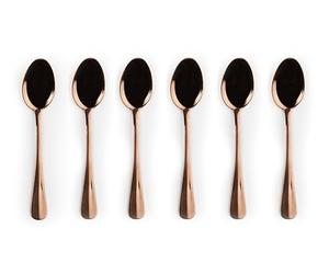 Excelsa Copper Set 6 Cucchiaini da Caffè, Acciaio INOX, 14.5 cm
