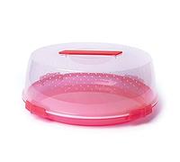 Excelsa Copritorta da Trasporto con Maniglie e Chiusura di Sicurezza, Diametro 32 cm, Plastica, Rosso