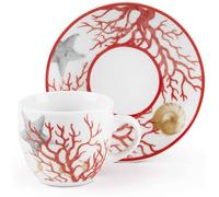 Excelsa Coral set tazze caffè con piatto porcellana