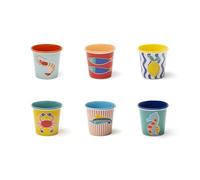 Excelsa Corfù Set 6 Bicchierini da Caffè, Porcellana, Capacità 90 ML., Decori Assortiti