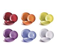 Excelsa Diamond Servizio Piatti 18 Pezzi, Vetro, Multicolore