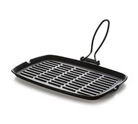 (TG. 36 x 24 cm) Excelsa Dieta Grill Bistecchiera Rettangolare con Manico Pieghe