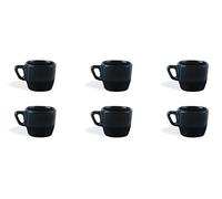 Excelsa Eclipse Set 6 Tazzine da Caffè Nere, Ceramica Stoneware, Capacità 70 Ml.