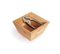 Excelsa Eco Living Ciotola Con Schiaccianoci, Ciotola in Bamboo e Schiaccianoci in Zama, Cm. 16.5x16.5x9