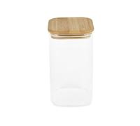 Excelsa Eco Living Contenitore in Vetro Borosilicato, 1,3 L, con Coperchio in Bambù
