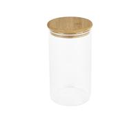 Excelsa Eco Living Contenitore in Vetro Borosilicato, 1 Litro, Coperchio in Bambù