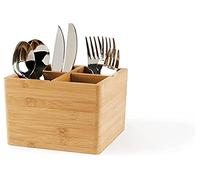 Excelsa Eco Living Portaposate/Portautensili in bambù, Legno Naturale, Marrone, 4 Scomparti
