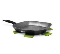 Excelsa Ecoenergy Piastra Grill 28 x 28 cm, Alluminio Forgiato, Nero