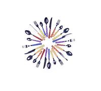 Excelsa Enjoy Set di Posate da 24 Pezzi, Acciaio Inossidabile, Multicolore, unità