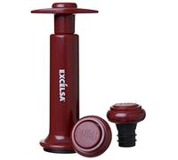 Excelsa Enoteque Pompa Sottovuoto Salvavino, Rosso, Inclusi 2 Tappi Riutilizzabili