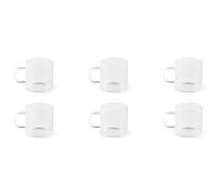 Excelsa Essential Set 6 Tazzine da Caffè Trasparenti, Vetro Borosilicato, Capacità 140 Ml.