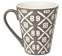 Excelsa Etnika Mug 275 ml, Porcellana, Grigio, 10.199999999999999x10.199999999999999x10 cm