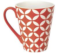Excelsa Etnika Mug 275 ml, Porcellana, Rosso, 10.199999999999999x10.199999999999999x10 cm