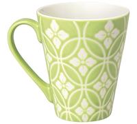 Excelsa Etnika Mug 275 ml, Porcellana, Verde, 10.199999999999999x10.199999999999999x10 cm