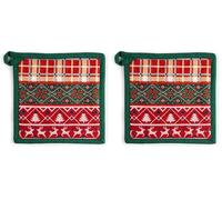 Excelsa Fall Winter Presina da Cucina, Cm. 20 x 20, Fodera 100% Cotone, Imbottitura in Poliestere (Confezione da 2)