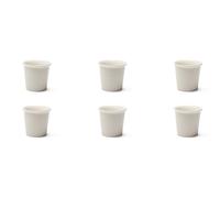Excelsa Fashion White Set 6 Bicchierini da Caffè, Porcellana, Capacità 90 ML., Bianco