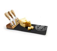 Excelsa Fine Quality Set Tagliere in Ardesia con 3 Punte da Formaggio, 30 x 15 cm