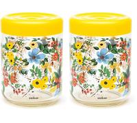 Excelsa Fiori Frida Barattolo con Coperchio, 800 Ml., Vetro (Confezione da 2)