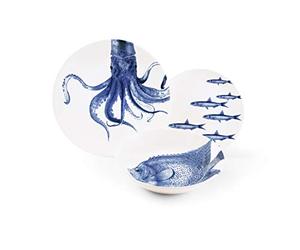 Excelsa Flore et Faune Set Posto Tavola: 3 Piatti, Ceramica