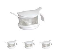 Excelsa Formaggera Zuccheriera, Plastica, Bianco (Confezione da 4)