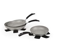 Excelsa Forn-Ok Set 3 Padelle Antiaderenti, Diametro 20/24/28 Cm, Alluminio con Manico in Silicone