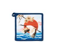 Excelsa Fuji Presina Orientale con Motivo Airone, Cotone, 20x20 cm