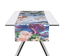 Excelsa Fuji Runner da Tavolo, 60% Cotone, 40% Poliestere, Cm. 45 x 140, Decoro Orientale