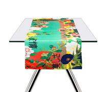 Excelsa Furisode Runner da Tavolo, 60% Cotone, 40% Poliestere, Cm. 45 x 140, Decoro Orientale
