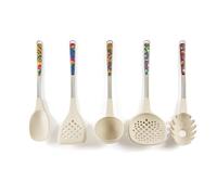 Excelsa Gipsy Soul Set 5 Utensili da Cucina in Nylon e Acciaio Inox, Design Multicolore