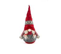 Excelsa Gnomo Fermaporta Natalizio, Altezza 56 cm, Rosso e Grigio, Decorazione per Casa