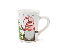 Excelsa Gnomo Friends Set 4 Mug, Porcellana, Capacità 380 Ml., Decoro Natalizio