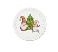 Excelsa Gnomo Friends Set 6 Piatti Panettone, Porcellana, Diametro 31 cm., Decoro Natalizio
