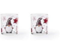 Excelsa Gnomo Set 3 Bicchieri Natalizi, Vetro, 250 ml (Confezione da 2)