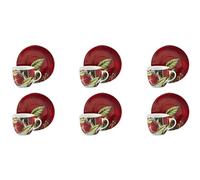 Excelsa Granada Set 6 Tazzine Caffè Espresso, Porcellana, Capacità 70 ml, Multicolore
