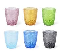 Excelsa Ice Set 6 Bicchieri Acqua, Vetro, Multicolore - NUOVO