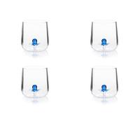 Excelsa Inside Set 4 Bicchieri in Vetro Borosilicato, Decorati a Mano con Soggetti Interni al Bicchiere, Trasparente, 450 ml (Polipo)