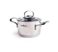 Excelsa Jazz Cook Casseruola con Coperchio, 2 Manici, Acciaio Inossidabile, Argento, 12x12x9 cm