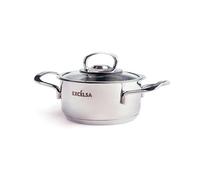 Excelsa Jazz Cook Casseruola con Coperchio, 2 Manici, Acciaio Inossidabile, Argento, 16x16x10 cm