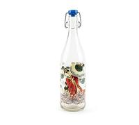 Excelsa Kimono Bottiglia Acqua, 1 Litro, Vetro, con Guarnizione