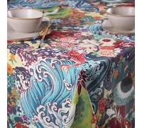 Excelsa Kimono Tovaglia Rettangolare da Tavolo, 70% Cotone e 30% Poliestere, Cm. 140 x 240, Decoro Orientale