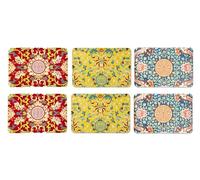 Excelsa La Via della Seta Set 6 Tovagliette Rettangolari, Cm. 43,5 x 29, Decori Assortiti, Plastica PP