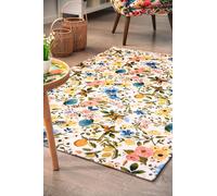 Excelsa Living Tappeto Decorativo da Arredo, Multidecoro, Poliestere, Ciniglia e Cotone, 165x110 cm, Antiscivolo, Tessuto Jacquard (Fiori Frida)