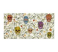 Excelsa Living Tappeto Passatoia da Arredo, Multicolo, Tessuto Jacquard, Poliestere Ciniglia Cotone, Antiscivolo, per Cucina e Bagno (Calavera, 110 x 55 Cm.)