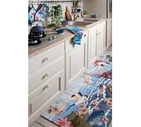 Excelsa Living Tappeto Passatoia da Arredo, Multicolo, Tessuto Jacquard, Poliestere Ciniglia Cotone, Antiscivolo, per Cucina e Bagno (Fuji, 180 x 55 Cm.)