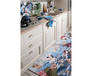 Excelsa Living Tappeto Passatoia da Arredo, Multicolo, Tessuto Jacquard, Poliestere Ciniglia Cotone, Antiscivolo, per Cucina e Bagno (Fuji, 180 x 55 Cm.)