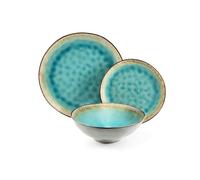 Excelsa Maldive Servizio Piatti 12 Pezzi, Stoneware, Glazing Reattivo, 4 Persone