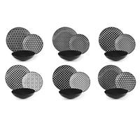 Excelsa Monochrome Servizio Piatti da 18 Pezzi, Porcellana e Ceramica Stoneware