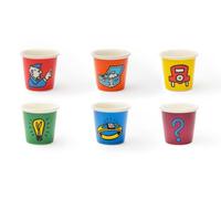 Excelsa Monopoly Set 6 Bicchierini da Caffè, Porcellana, Capacità 90 ML., Decori Assortiti