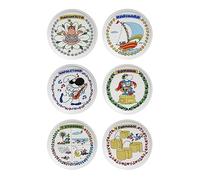 Excelsa Mordillo Set 6 Piatti Pizza, Diametro 31 cm, Porcellana, Multicolore