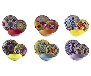 Excelsa New Delhi Servizio Piatti 18 Pezzi, Ceramica e Porcellana